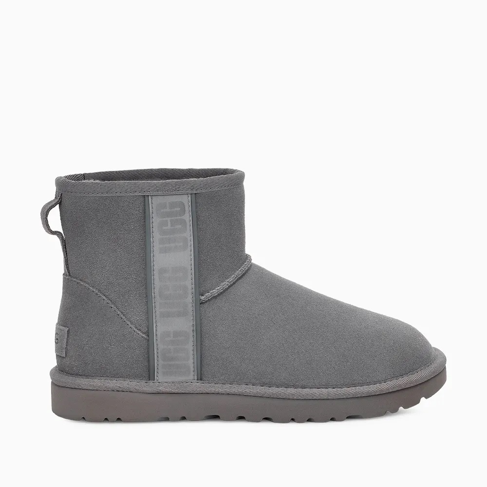 Ugg Womens Classic Mini Side Logo Grey